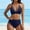 Swimsuit-38Navy, variant on Gamivast Swimsuits for Women Bikini Sets Push up Criss Cross Top Mesh Detail High Waisted Bikini Tummy Control Swimwear Beach Bathing Suits Cruise Swimwear