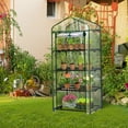 thumbnail image 5 of 4-Tier Portable Mini Greenhouse, Waterproof PVC Cover & Roll-Up Zipper Door, Transparent Plant Shelter 27×19×62 Inch for Backyard Garden Flower Vegetable Cultivation, 5 of 14