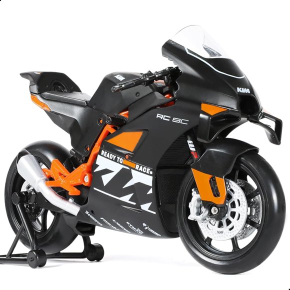 Nuotie 1:12 Motorcycle Model Toy for KTM RC 8C Metal Die-cast with Plastic Motorcycle Model for Welly No Assembly Required Mini Finished Moto Gift for Adult(Black)
