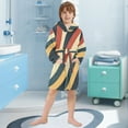 thumbnail image 5 of FORMRS Niños Bathrobe Unisex Hooded Robe Soft Plush Pajamas Sleepwear, Size 2-3T, Beige Stripes, 5 of 7