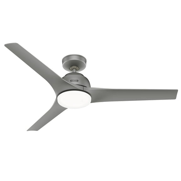 Restored Hunter Fan 52 inch Casual Matte Silver Finish Outdoor Ceiling Fan With Light Kit (Refurbished)