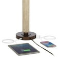 thumbnail image 3 of Franklin Iron Works Hugo Modern Mid Century Table Lamp 28 1/2" Tall Whitewashed Column with USB Charging Port Oatmeal Drum Shade for Living Room House, 3 of 8