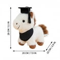 thumbnail image 2 of Graduation Horse Stuffed Animal, Cute Pony Stuffed Plush Toy, Soft Plushie Pillow, Ideal Birthday Christmas Valentine's Day Presents for Kids Boys Girls, 2 of 5