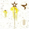 thumbnail image 1 of Set de varita y corona de estrella para niñas | Accesorios dorados para festivales | 2 varitas de estrella y 2 coronas | Accesorios de disfraces para fiestas de cumpleaños, espectáculos, fotografía,, 1 of 6