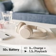 thumbnail image 3 of Auriculares inalámbricos Bluetooth Sony - Hasta 50 horas de duración de la batería con función de carga rápida, modelo supraaural - WH-CH520C.CE7 - Edición limitada - Capuchino/Beige, 3 of 5
