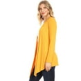 thumbnail image 3 of MOA Collection Women's Plus Solid Basic Open Draped Front Long Sleeve Relaxed Cardigan Sweater, 3 of 5