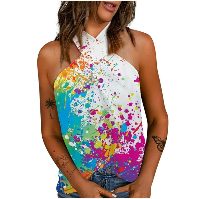 DPTALR Blouse Décontractée pour Femme, T-Shirt Sans Manches, Débardeur d'Été