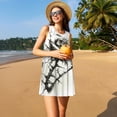 thumbnail image 3 of Fotbe Black And White Rose Vestido de Verano sin Mangas para Mujer – Vestido Midi Línea A, Estilo Camiseta Floral, Vestido Playero Casual y Fluido, 3 of 7