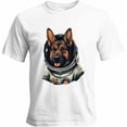 thumbnail image 1 of Camisetas casuales de manga corta con estampado de perro con traje espacial para hombre, 1 of 8