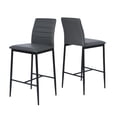 thumbnail image 1 of Set of 2 Bancos Alto, con Respaldo y Reposapié, Color Gris HOMEMAKE FURNITURE Moderno, 1 of 7