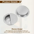 thumbnail image 4 of Uxcell Finger Flush Pulls Pocket Door Hardware Recessed Closet Handle Round Sliding Pocket Door Hardware, Silver 2 Pcs, 4 of 7