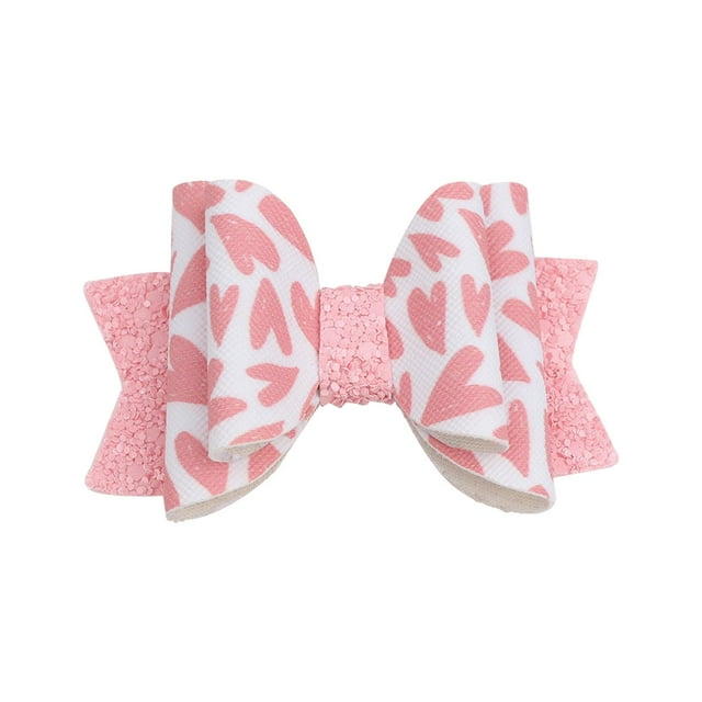 Pinza para el pelo con lazo brillante, lazos para el pelo de San Valentín, pinzas de , horquilla con lazo de corazón de amor a la moda para , corazon corazon rosa
