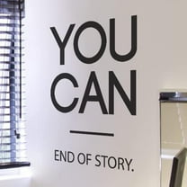 QTH Large You CAN End of Story Wall Decal Inspirational Wall Decal Motivational Office Decor Quote Inspired Motivated Positive Wall Art Vinyl Gym Sticker School Classroom Decor