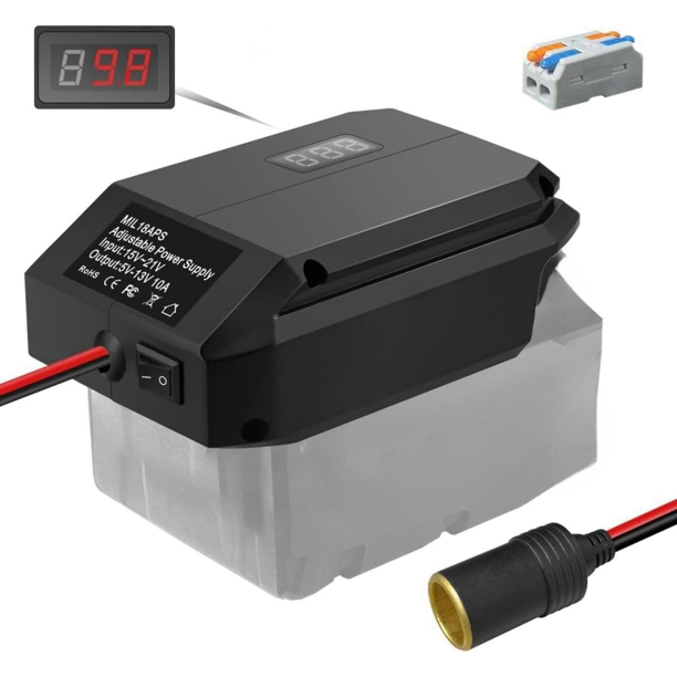 Para Ma*kita 18V a 12V Step Down Power Adaptador de Batería, DIY Charger Convertidor Power Estación con Conector de Encendedor para Auto
