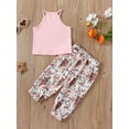 thumbnail image 3 of Coduop Girls Summer Outfit Set Sleeveless Tank Tops and Cow Head Floral Long Pants 2Pcs Suit, 3 of 9