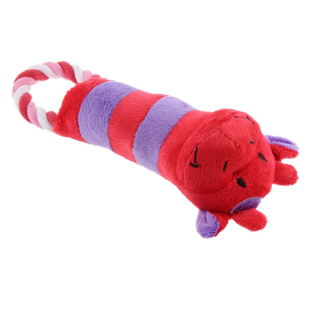 BELOVING Pet Dog Puppy Play Soft Cotton Rope Squeaky Sound Chew Toys Red Walmart