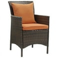 thumbnail image 1 of Modway Chaise de Salle à Manger de Patio avec Accoudoirs, Brun et Orange, 1 of 3