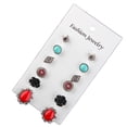 thumbnail image 2 of 6 pares de pendientes de cristal de de imitación de plata vintage para mujer Salvador  Ear Studs, 2 of 5