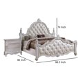 thumbnail image 5 of Moni King Bed, White Button Tufted Traditional Upholstery, Solid Wood, 5 of 8