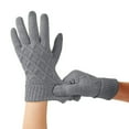 thumbnail image 5 of absanyy Women's Winter Gloves, 100% Polyester Cable Knit, Thermal Warm with Ribbed Cuff, Size L, Gray - Stylish for Commuting & Daily Use, 5 of 5