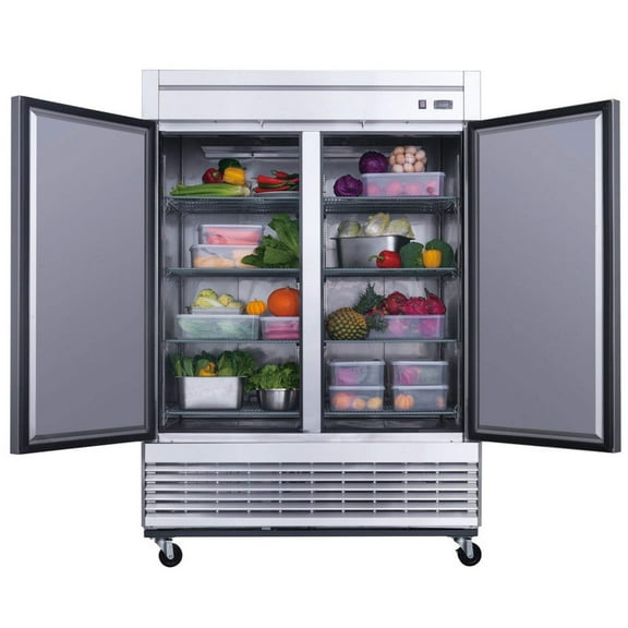 NSF 54'' Commercial Refrigerator 49 Cu. Ft. Stainless Steel Reach In Solid Door Upright Cooler for Restaurant