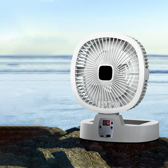 Solar Powered Fan under $5! CQCYD 5-in-1 Solar Fan, Portable Foldable Solar Powered Fan, 5000mAh Battery Camping Fan, 5 Speed 3 Light Modes Outdoor Fan