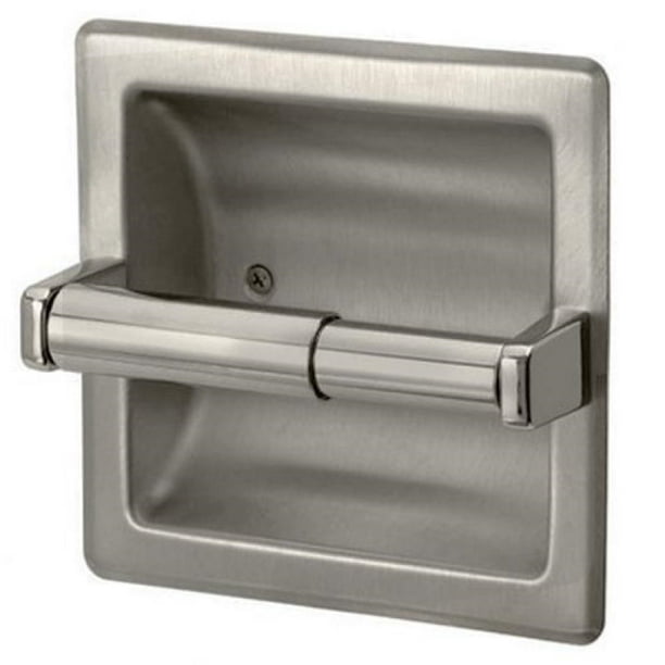 WholesalePlumbing Brushed Nickel Recessed Toilet Paper Holder
