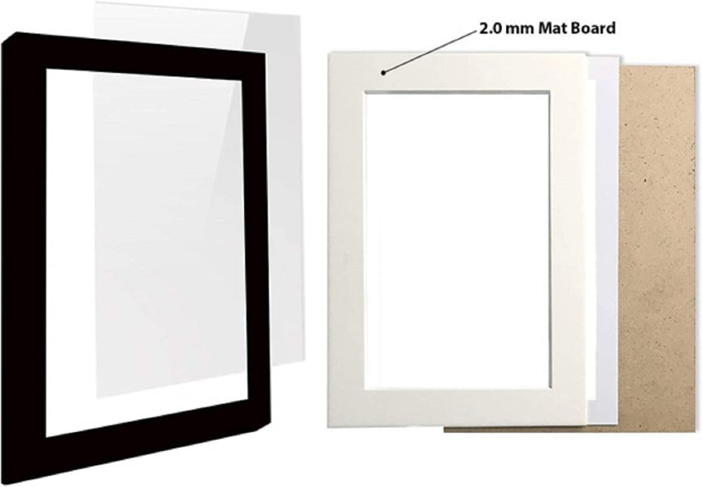 Picture Frame MDF Black Frame 16x20" Wall Mount Display, Pack of 2