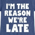 thumbnail image 3 of Instant Message - I'm The Reason We're Late - Toddler & Youth Girls Short Sleeve Graphic T-Shirt, 3 of 6