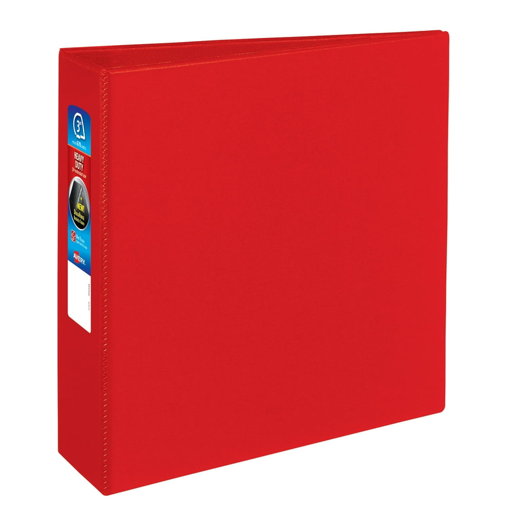 Avery 3" HeavyDuty Binder, EZD Ring, Red, 670 Sheets