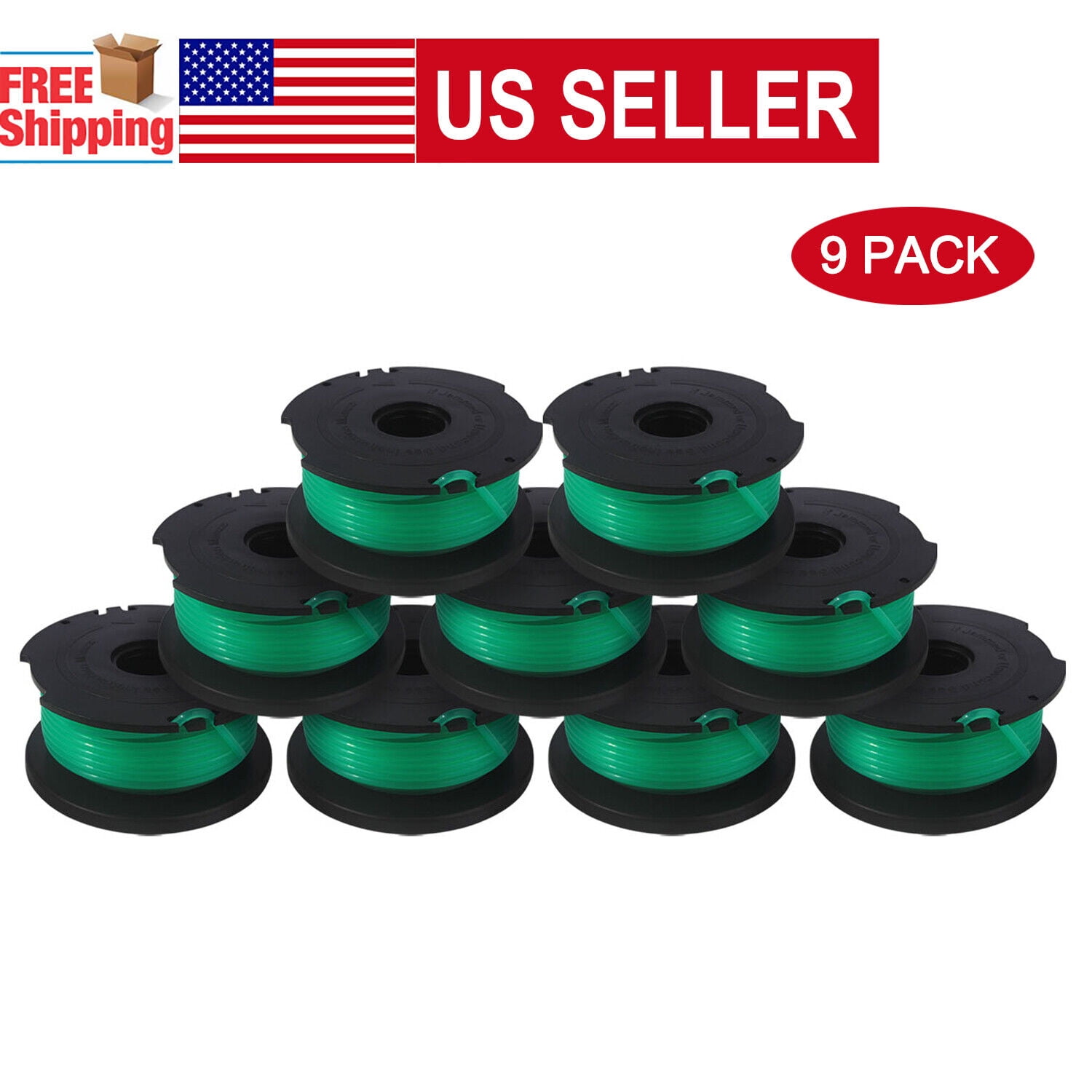 Labwork 3Pack 20ft 0.08 inch Autofeed String Trimmer Spools Green Weed Eater Lines Sf-080 Fit for Black & Decker GH3000 GH3000R LST540 LST540B Lawn