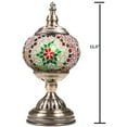 thumbnail image 3 of Silver Fever Handcrafted Mosaic Turkish Lamp Moroccan Glass Table Desk Bedside Light Bronze Base with E12 Bulb Christmas Color Snow Flakes, 3 of 6