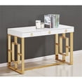 thumbnail image 2 of Best Master Brooks 3-Drawer Wood and Stainless Steel Frame Writing Desk - Gold, 2 of 8