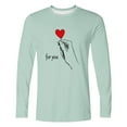 thumbnail image 4 of Ceisia Men's Romantic Red Heart "For You" T-Shirt | Relaxed Long-Sleeve Crewneck Spring Casual Top Gift, 4 of 5