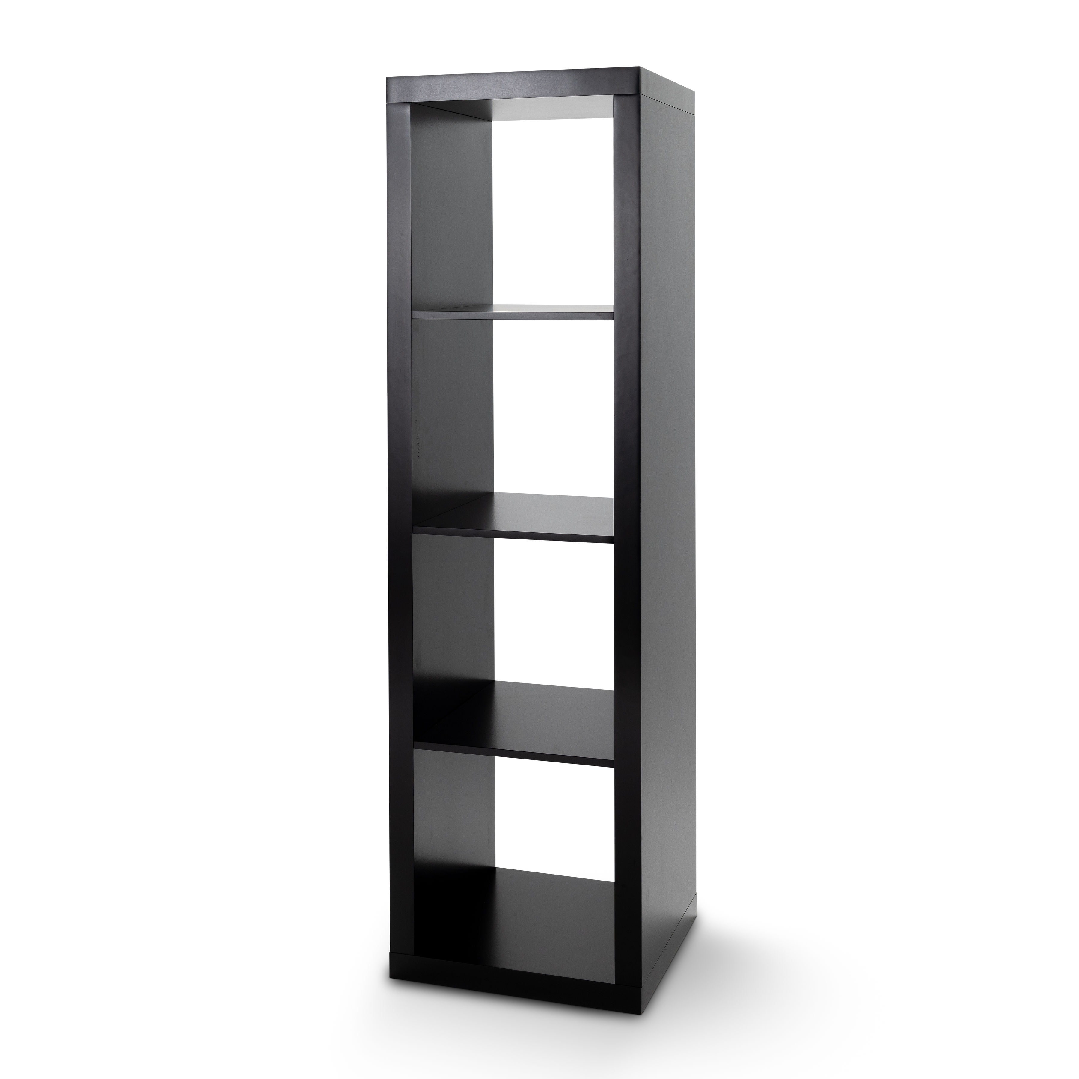 Better Homes & Gardens 4 Cube Vertical Storage Organizer, Solid Black