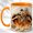 Orange, variant on Fiery Skeleton Coffee Mug, Halloween Skull Mug, Ceramic 11 oz