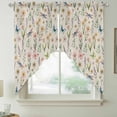 thumbnail image 2 of Spring Floral Swag Valances for Windows, Kitchen Window Curtains Over Sink, Elegant Pastoral Flowers Dragonfly Rustic Window Treatment Curtains for Living Room/Bedroom Curtains 2 Panel Sets 36"x45", 2 of 8