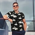 thumbnail image 4 of Pofeuu Swan And Dragonflies Print Men's Loose Fit Midweight Short-Sleeve Pocket Polo-Large, 4 of 6