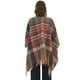 thumbnail image 2 of Mantón con abertura y borlas de estilo étnico para mujer, chal cálido de invierno con mangas, 2 of 4