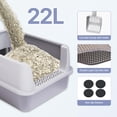 thumbnail image 5 of Stainless Steel Cat Litter Box With Lid  Extra Large For Big Cats High Sided Non-sticky Anti-urine Leakage Easy Cleaning Include Mat And Scoop Holder (s), 5 of 8