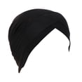 thumbnail image 1 of Qarigey Gorros de turbante para mujer, Color sólido, informal, cómodo, elástico, pañuelo para la cabeza, tejido elástico, sombreros musulmanes Sombreros Negro Qarigey AP011881-02, 1 of 6