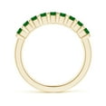 thumbnail image 2 of ANGARA Natural Square Emerald Semi Eternity Classic Wedding Ring in 14K Yellow Gold for Women (Size-2.6mm) | May Birthstone, Birthday, Anniversary, Jewelry Gift for Women | Natural Emerald Ring, 2 of 10
