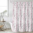 thumbnail image 2 of Small Stall Shower Curtain 36x78 Inch Narrow Half Size Pink Grey Botanical Bath Curtains Bathroom Decor, Spring Floral Summer Farmhouse Waterproof Fabric Shower Curtain Set with Hooks 36 Inch, 2 of 7