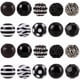 thumbnail image 1 of 20 cuentas de resina acrílica surtidas negras de 10 estilos, cuentas de diamantes de imitación facetadas redondas con patrón de cebra, cuentas espaciadoras sueltas a granel., 1 of 9
