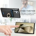 thumbnail image 3 of Phone Case for Samsung Galaxy S23 Ultra, Ultra Slim Phone Grip Ring Stand PU Leather Detachable Magnetic Credit Card Holder Drop Protective Case Cover Compatible with Samsung Galaxy S23 Ultra, Black, 3 of 8