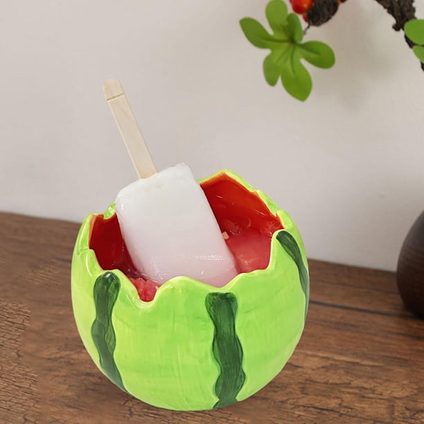 Cuenco de postre de cerámica con forma de sandía, de , multiusos, para ensalada, ideal para frutos secos, aperitivos y cereales.