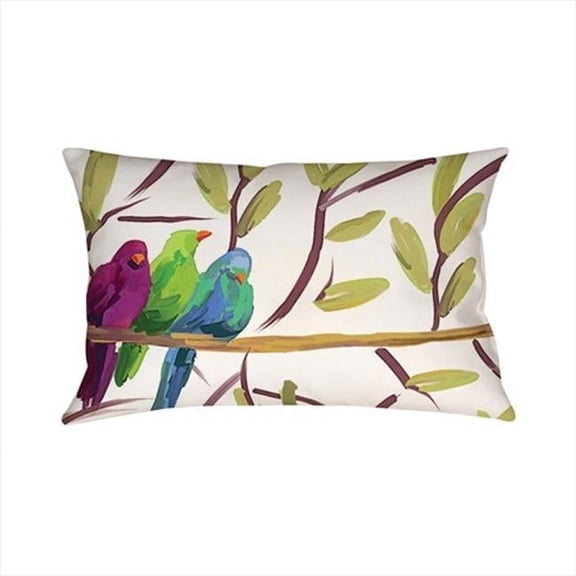 Flocked Together Birds Climaweave Pillow Digitally Printed 18 X 13 in.
