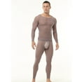 thumbnail image 7 of Mens Quick Dry Underwear Sets 2 Piece Skinny Baselayers Lightweight Workout Athletic Tops Legging Pants Gray, XXL, 7 of 7