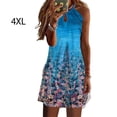 thumbnail image 2 of Baohd Robe Courte Décontractée Imprimée Sans Manches Esthétique Élégante Mignonne Robe de Plage Vacances Club Vêtements d'Été Fleur Bleue 4TG, 2 of 6
