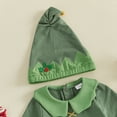 thumbnail image 6 of Cjfdfy Newborn Baby Boy Girl Christmas Outfits Christmas Elf Costume Long Sleeve Doll Collar Romper With Hat Infant 2Pcs Cute My Christmas Fall Winter Outfit 0-18M, 6 of 9